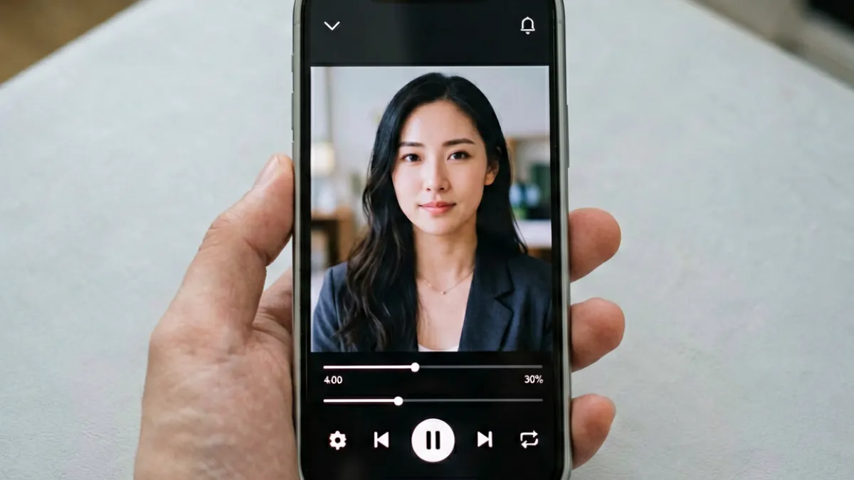 美女被操内容移动端播放界面示意图，展示手机屏幕上的视频播放控件与进度条